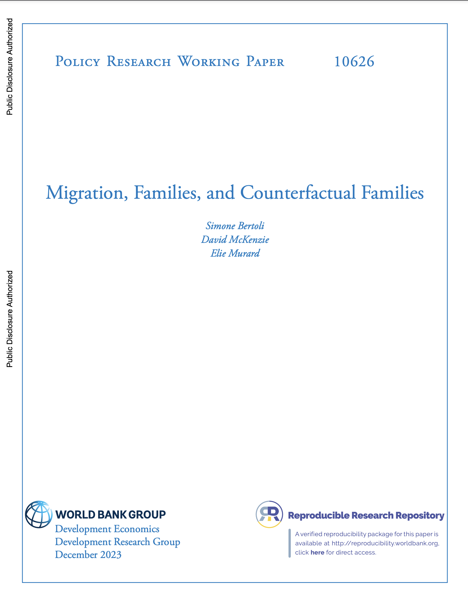 POLICY RESEARCH WORKING PAPER