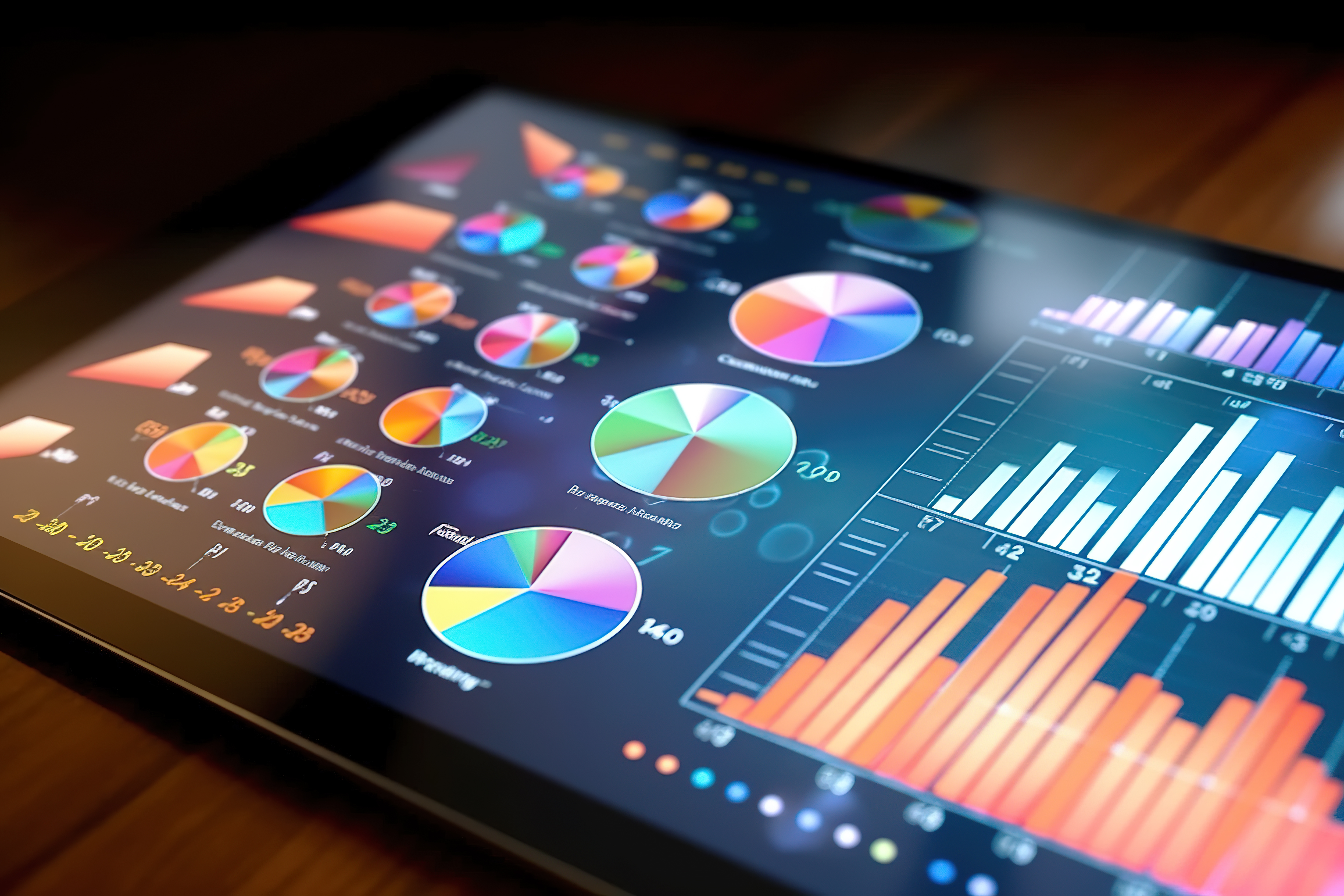 A screen showing multiple data charts