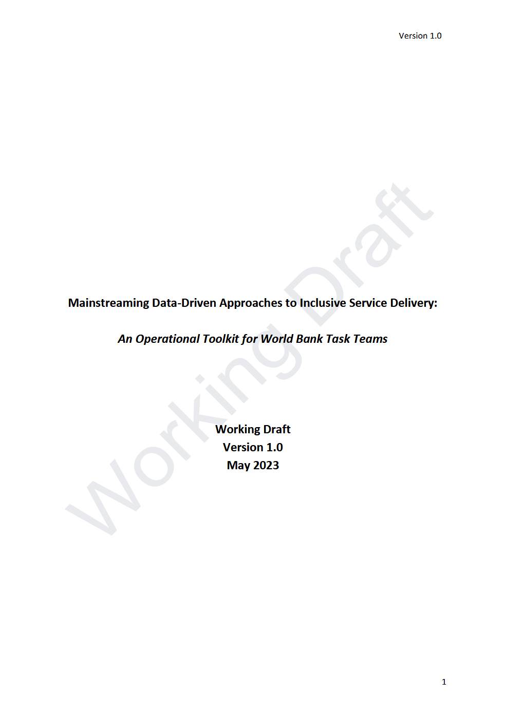 Cover of a document