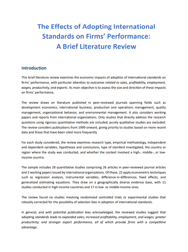 The Effects of Adopting International Standards 