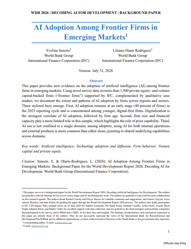 AI Adoption Among Frontier Firms in Emerging Markets