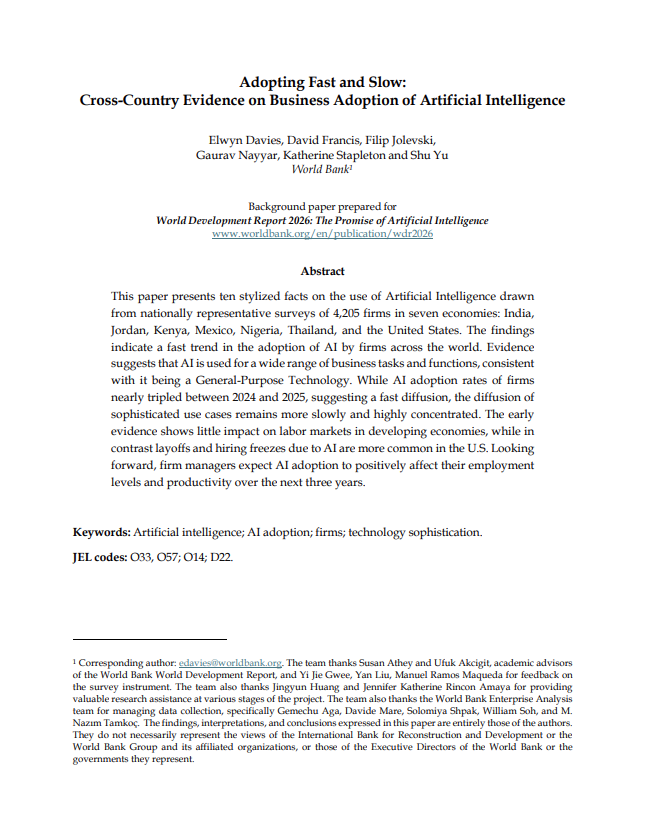Adopting Fast and Slow: Cross-Country Evidence on Business Adoption of Artificial Intelligence