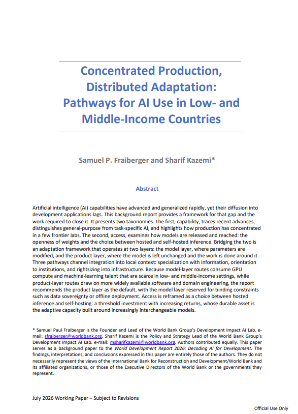 Concentrated Production, Distributed Adaptation: Pathways for AI Use in Low- and Middle-Income Countries