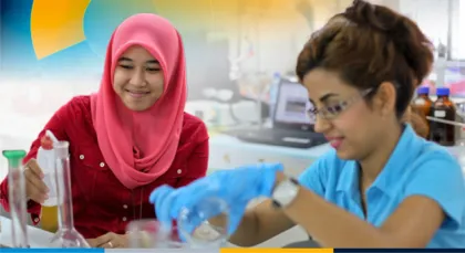 Women working in a lab